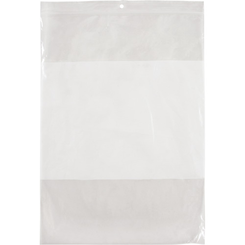 Sacs en poly avec espace inscriptible blanc, Refermable, 12" x 9", 2 mils NTL Industrial
