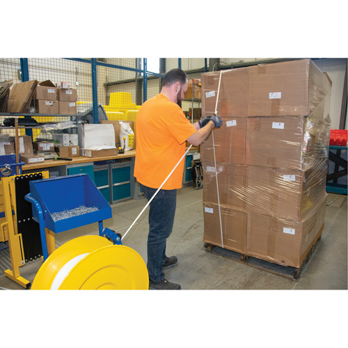 Strapping, Polypropylene, 3/8" W x 12900' L, White, Machine Grade NTL Industrial