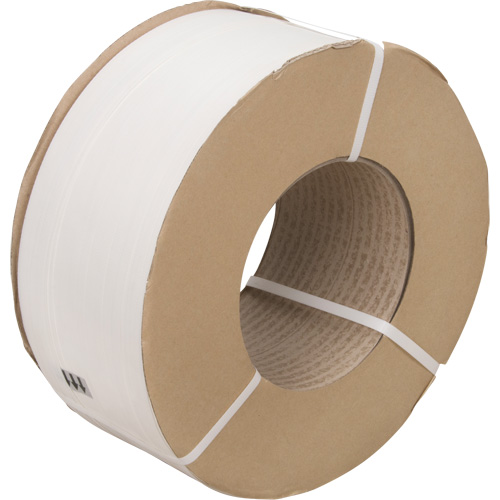 Strapping, Polypropylene, 1/2" W x 9900' L, White, Machine Grade NTL Industrial
