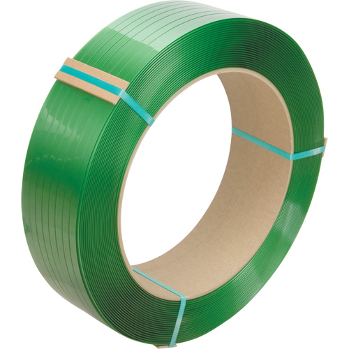 Feuillard, Polyester, 5/8" la x 4000' lo, Vert, Calibre Manuel NTL Industrial