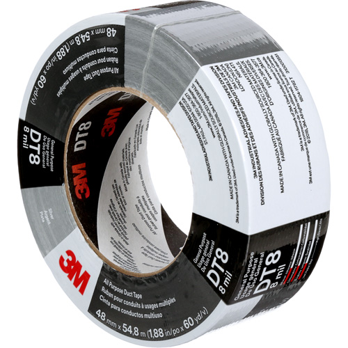 DT8 All-Purpose Duct Tape, 8 mils, Silver, 48 mm (2") x 55 m (180') NTL Industrial
