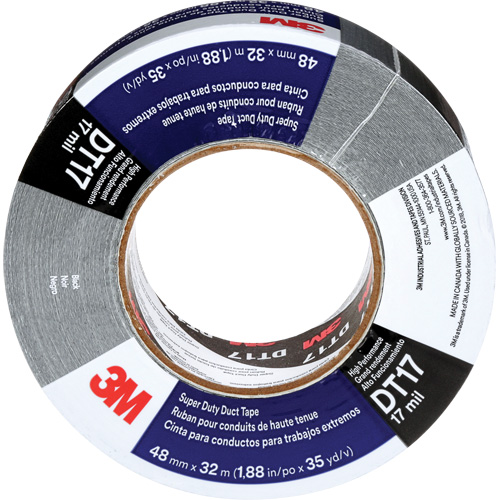 DT17 Super-Duty Duct Tape, 17 mils, Black, 48 mm (2") x 32 m (105') NTL Industrial