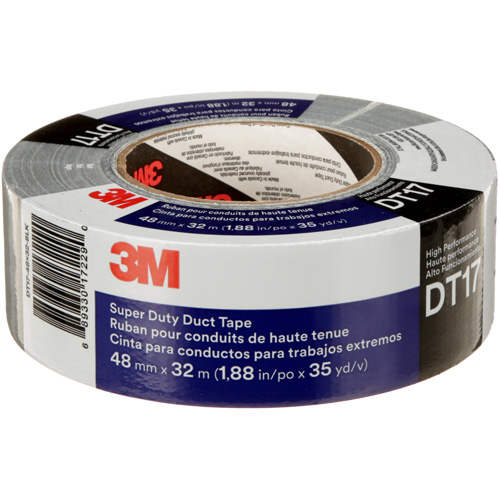 DT17 Super-Duty Duct Tape, 17 mils, Black, 48 mm (2") x 32 m (105') NTL Industrial
