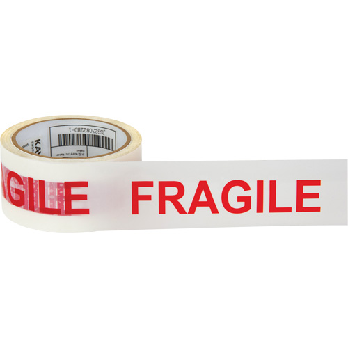 "Fragile" Box Sealing Tape, Hot Melt Adhesive, 2 mils, 48 mm (2") x 100 m (328') NTL Industrial