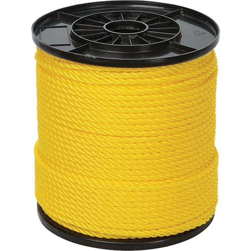 Corde torsad&eacute;e jaune &agrave; trois brins 1/4", Polypropyl&egrave;ne, 550' NTL Industrial