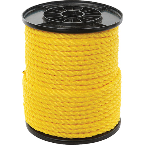 3/8" Yellow Twisted 3-Strand Rope, Polypropylene, 250' NTL Industrial