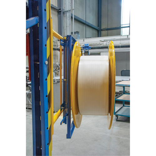 Strapping Dispenser, Polyester/Steel/Polypropylene Straps, 16"/8" Core Dia., 3"/8"/6" Roll Width NTL Industrial