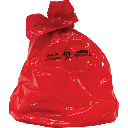 Sacs &agrave; d&eacute;chets, Biorisque, 38" lo x 30" la, 2 mils NTL Industrial