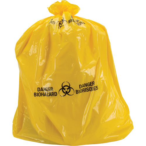 Waste Bags, Bio-Hazard, 60" L x 36" W, 6 mils NTL Industrial