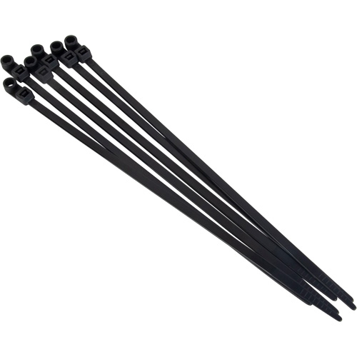 Attache-c&acirc;ble &agrave; visser, Longueur 8", R&eacute;sistance &agrave; la traction 50 lb, Noir NTL Industrial
