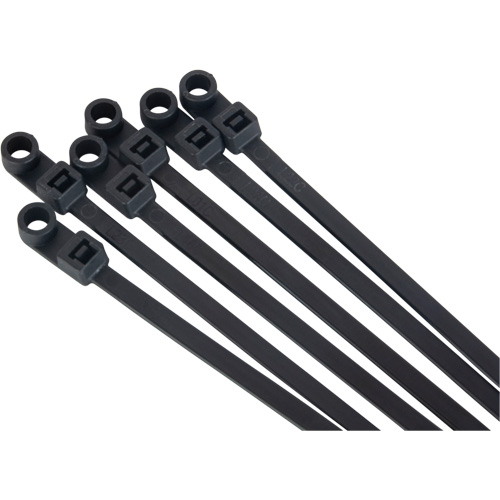 Attache-c&acirc;ble &agrave; visser, Longueur 8", R&eacute;sistance &agrave; la traction 50 lb, Noir NTL Industrial