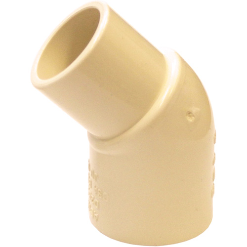 Flowguard Gold 45° Street Elbow Fitting, Spigot x Hub, CPVC, 1/2" NTL Industrial