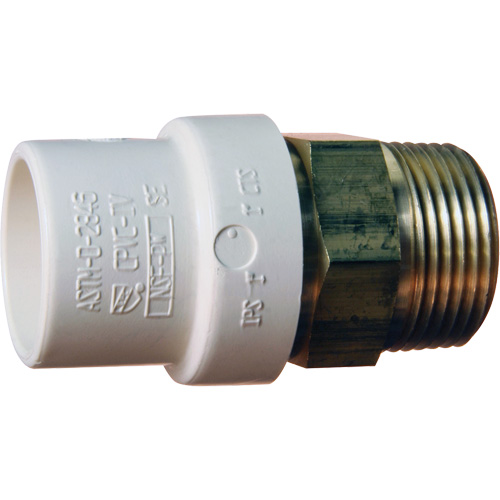 Threaded Pipe Adapter, Hub x MPT, 1" Dia., Brass/CPVC NTL Industrial