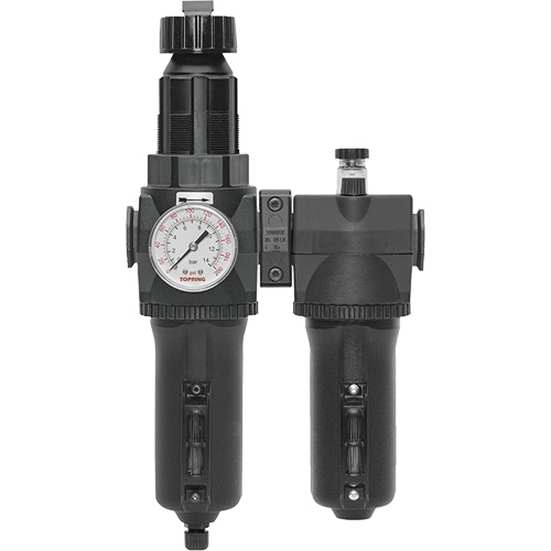 Manual Drain Filter, Regulator & Lubricator with Metal Bowl & Gauge Modulair 400, 1/2" NPT NTL Industrial