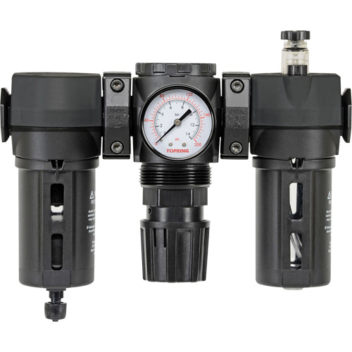 Filtre, d&eacute;tendeur & lubrificateur Modulair 200 avec drain manuel & bol standard, 3/8" NPTF NTL Industrial
