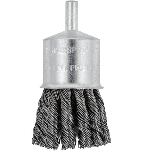 Brosse &agrave; embouts &agrave; fils nou&eacute;s torsad&eacute;s mont&eacute; sur mandrin, 1-1/8" dia. x 1/4" arbre NTL Industrial