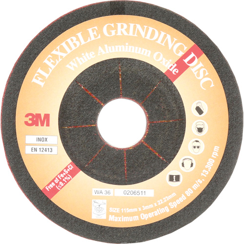 Flexible Grinding Disc, 4-5/8", Aluminum Oxide, 22 mm, Type WA NTL Industrial