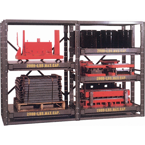 E-Z Glide Shelving, Steel, Roll Out, 2000 lbs. Capacity, 48" W x 84.5" H x 36" D NTL Industrial