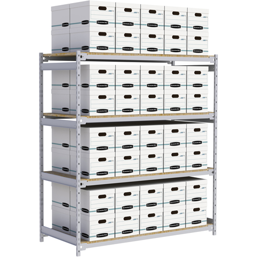 Wide Span Record Storage Shelving, Steel, 4 Shelves, 72" W x 32" D x 84" H NTL Industrial