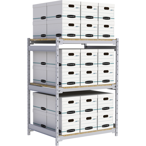 Wide Span Record Storage Shelving, Steel, 3 Shelves, 42" W x 32" D x 60" H NTL Industrial