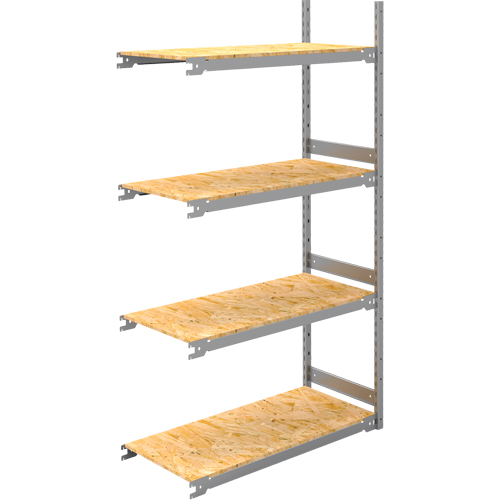 &eacute;tag&egrave;re-classeur de grande largeur, Acier, 4 Tablettes, 42" la x 18" p x 84" h, Ensemble Ajout NTL Industrial