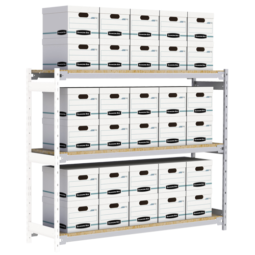&eacute;tag&egrave;re-classeur de grande largeur, Acier, 3 Tablettes, 72" la x 18" p x 60" h, Ensemble Ajout NTL Industrial