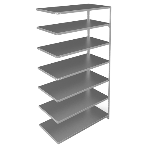 Shelving Unit, Galvanized Steel, Slotted Angle, 275 lbs. Capacity, 48" W x 84" H x 24" D NTL Industrial