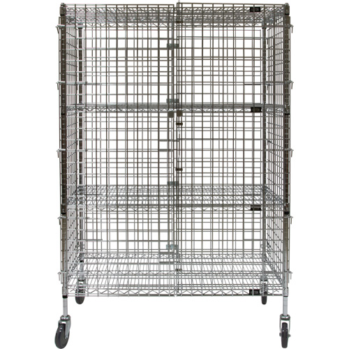 Security Cart, Chrome Plated, 48" x 69" x 24", 500 lbs. Capacity NTL Industrial
