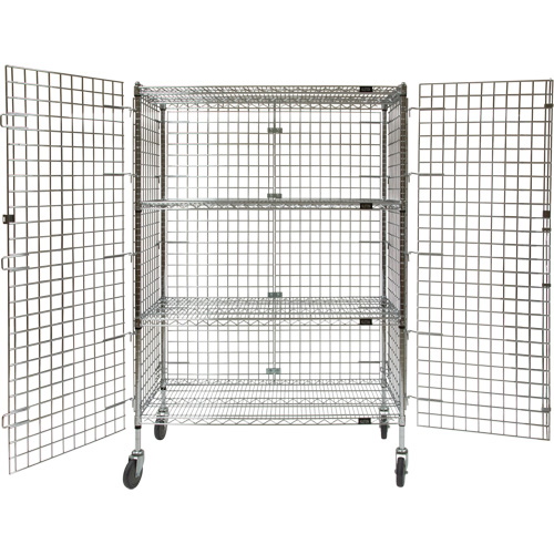 Security Cart, Chrome Plated, 48" x 69" x 24", 500 lbs. Capacity NTL Industrial