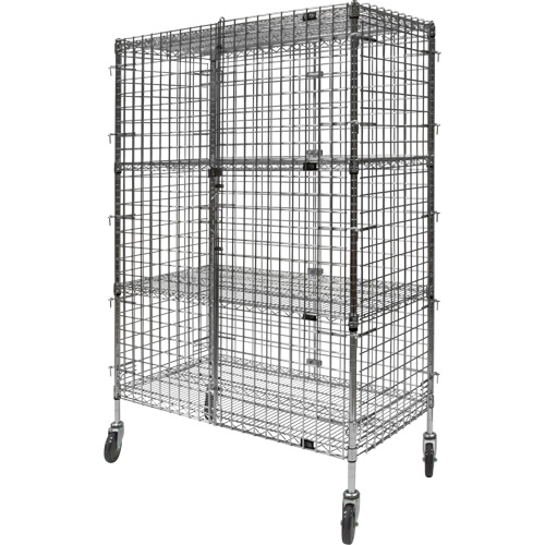 Security Cart, Chrome Plated, 48" x 69" x 24", 500 lbs. Capacity NTL Industrial