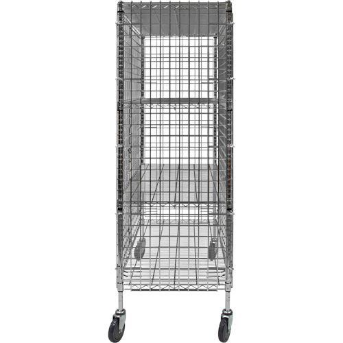 Security Cart, Chrome Plated, 48" x 69" x 24", 500 lbs. Capacity NTL Industrial