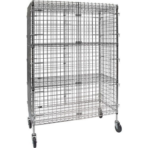 Security Cart, Chrome Plated, 48" x 69" x 24", 500 lbs. Capacity NTL Industrial
