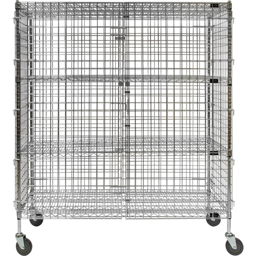 Security Cart, Chrome Plated, 60" x 69" x 24", 500 lbs. Capacity NTL Industrial