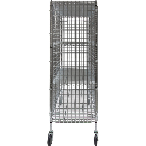 Security Cart, Chrome Plated, 60" x 69" x 24", 500 lbs. Capacity NTL Industrial