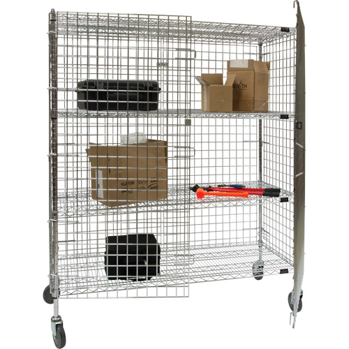 Security Cart, Chrome Plated, 60" x 69" x 24", 500 lbs. Capacity NTL Industrial