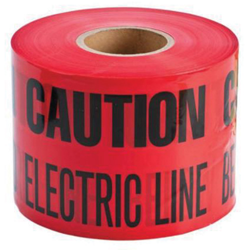 Ruban d'avertissement de danger souterrain Buried Electric Line Identoline, 6" la x 1000' lo, Noir/rouge NTL Industrial