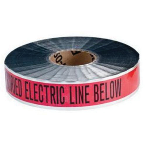 Ruban d'avertissement de danger souterrain Electric Line Identoline, 2" la x 1000' lo, Noir/rouge NTL Industrial