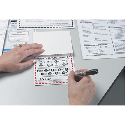 &eacute;tiquettes SIMDUT fabriqu&eacute;es sur place, Vinyle, Feuille, 4" lo x 2" la NTL Industrial