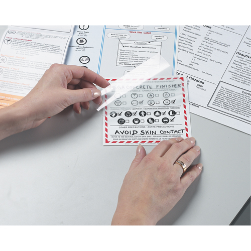 &eacute;tiquettes SIMDUT fabriqu&eacute;es sur place, Vinyle, Feuille, 4" lo x 2" la NTL Industrial