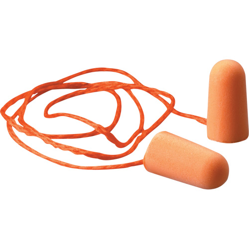 E-A-R Foam Earplugs, Pair - Polybag, Corded NTL Industrial