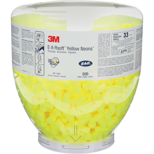 E-A-Rsoft Yellow Neons Earplugs, Bulk - Canister NTL Industrial