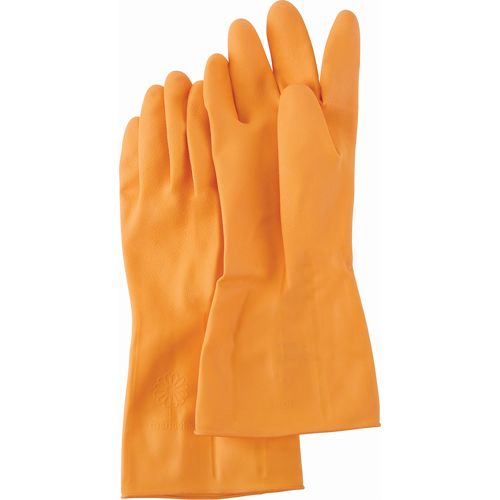 Orange Supaweight Gloves, Size Small/7, 13" L, Rubber Latex, Flock-Lined Inner Lining, 30-mil NTL Industrial