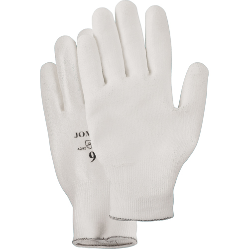 Gants enduit &agrave; paume tricot&eacute;e blanc, Taille Petit/7, Rev&ecirc;tement Polyur&eacute;thane, Enveloppe en PEHP, EN 388 niveau 2 NTL Industrial