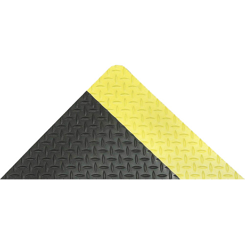 Saddle Trax Anti-Fatigue & Ergonomic Floor Mat, Diamond, 2' x 3' x 1", Black/Yellow, Vinyl NTL Industrial
