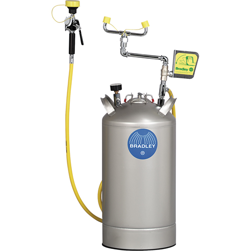 Portable Eyewash Station, Pressurized, 15 gal. Capacity, Meets ANSI Z358.1 NTL Industrial