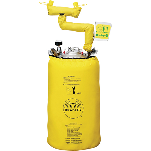 Douche oculaire portative avec enveloppe chauffante, Pressuris&eacute;, Capacit&eacute; 15 gal., Conformit&eacute; ANSI Z358.1 NTL Industrial