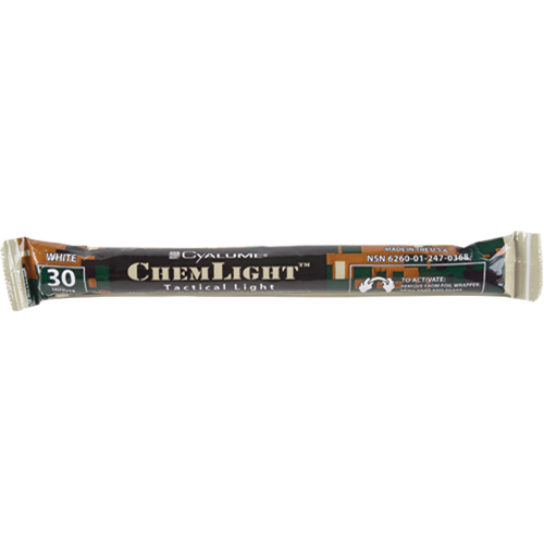 B&acirc;tons de s&eacute;curit&eacute; luminescents Cyalume 6", Blanc, Dur&eacute;e 30 min NTL Industrial