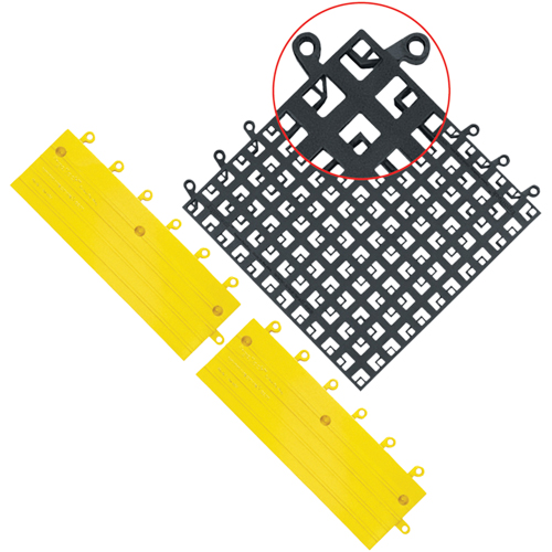 ErgoDeck&reg; Mat No. 560, PVC, 1-1/2' W x 1-1/2' L, 7/8" Thick, Black NTL Industrial