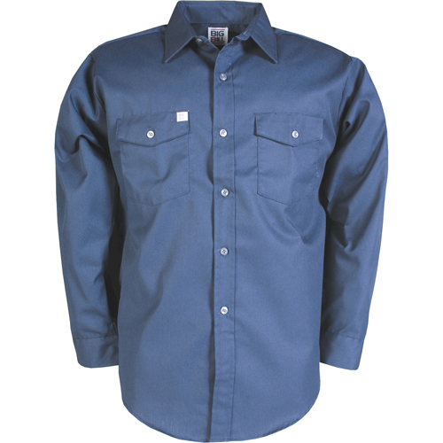 Work Shirts, Men's, Small, Navy Blue NTL Industrial