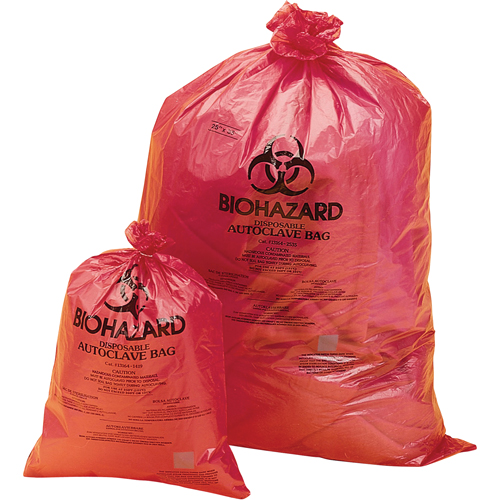 Hazardous Waste Disposal Bags, Bio-Hazard, 23" L x 19" W, 0.0317 mm, 34 L (9 Gal.) Capacity NTL Industrial
